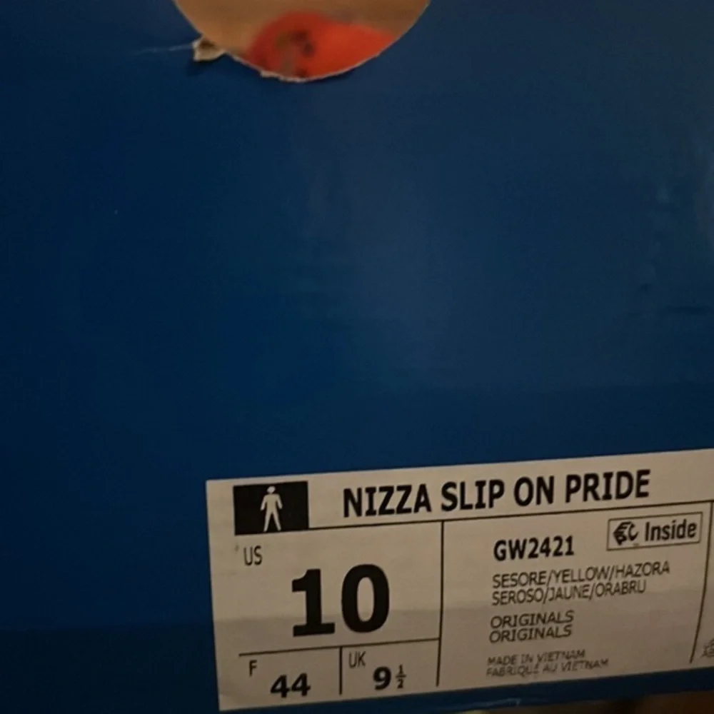 Adidas NIZZA SLIP-ON Colorblock PRIDE SHOES New in Box sz 10 embroidered
